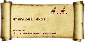 Aranyosi Ákos névjegykártya