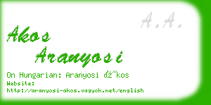 akos aranyosi business card